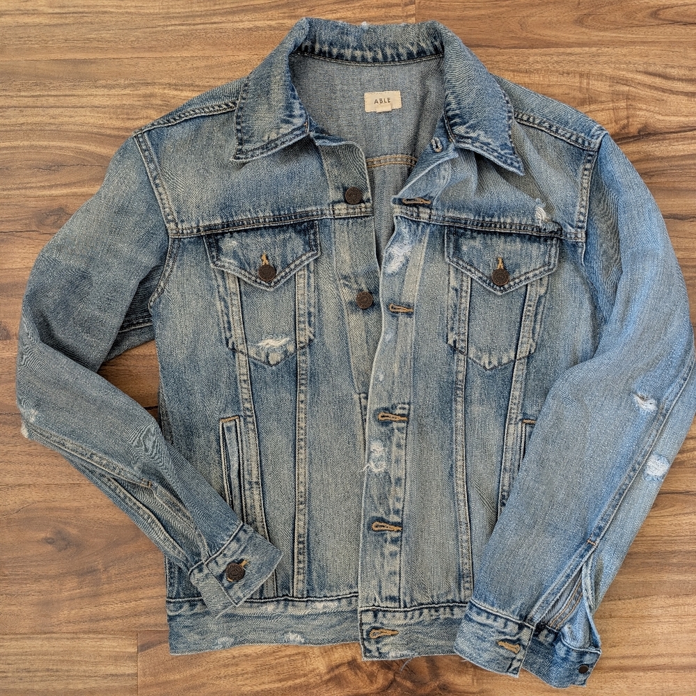 Able Distressed Denim Jacket - Picture 3 of 5